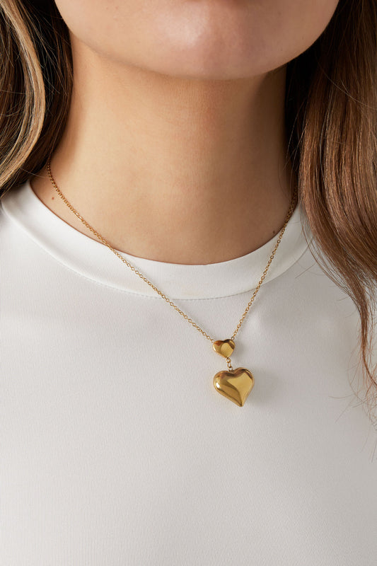 Double heart necklace - Women's jewelry/Necklaces/Pendant necklaces