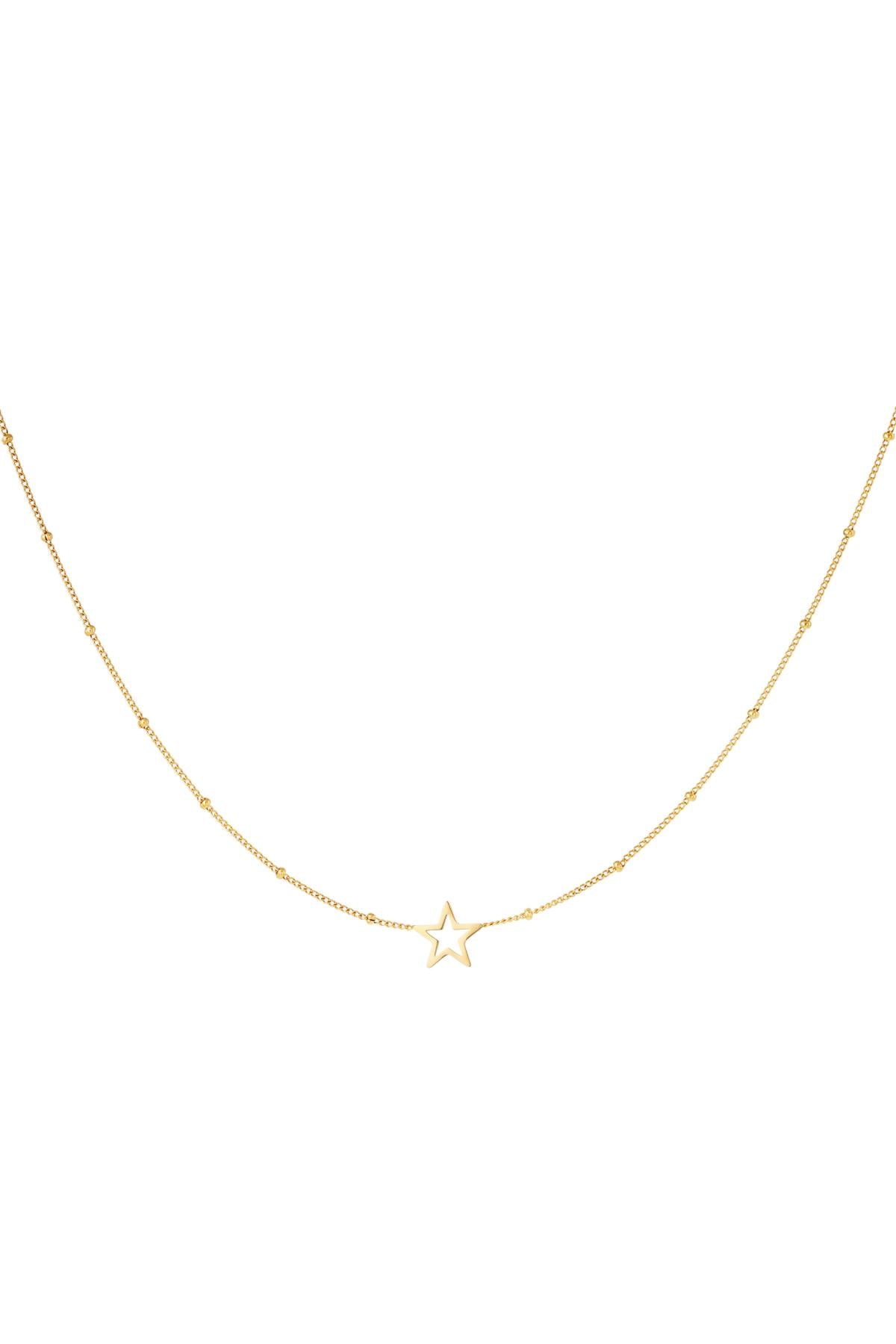 Minimalistic necklace open star Silver Color Stainless Steel