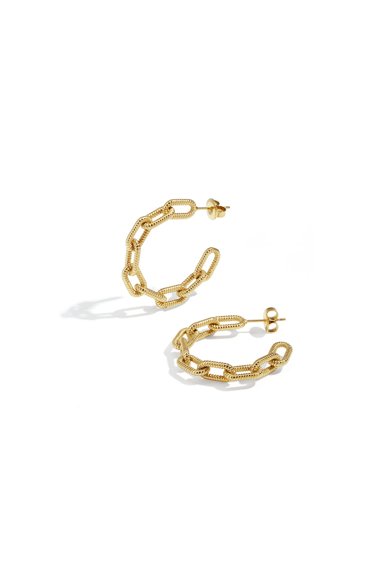Chain hoop earrings circle