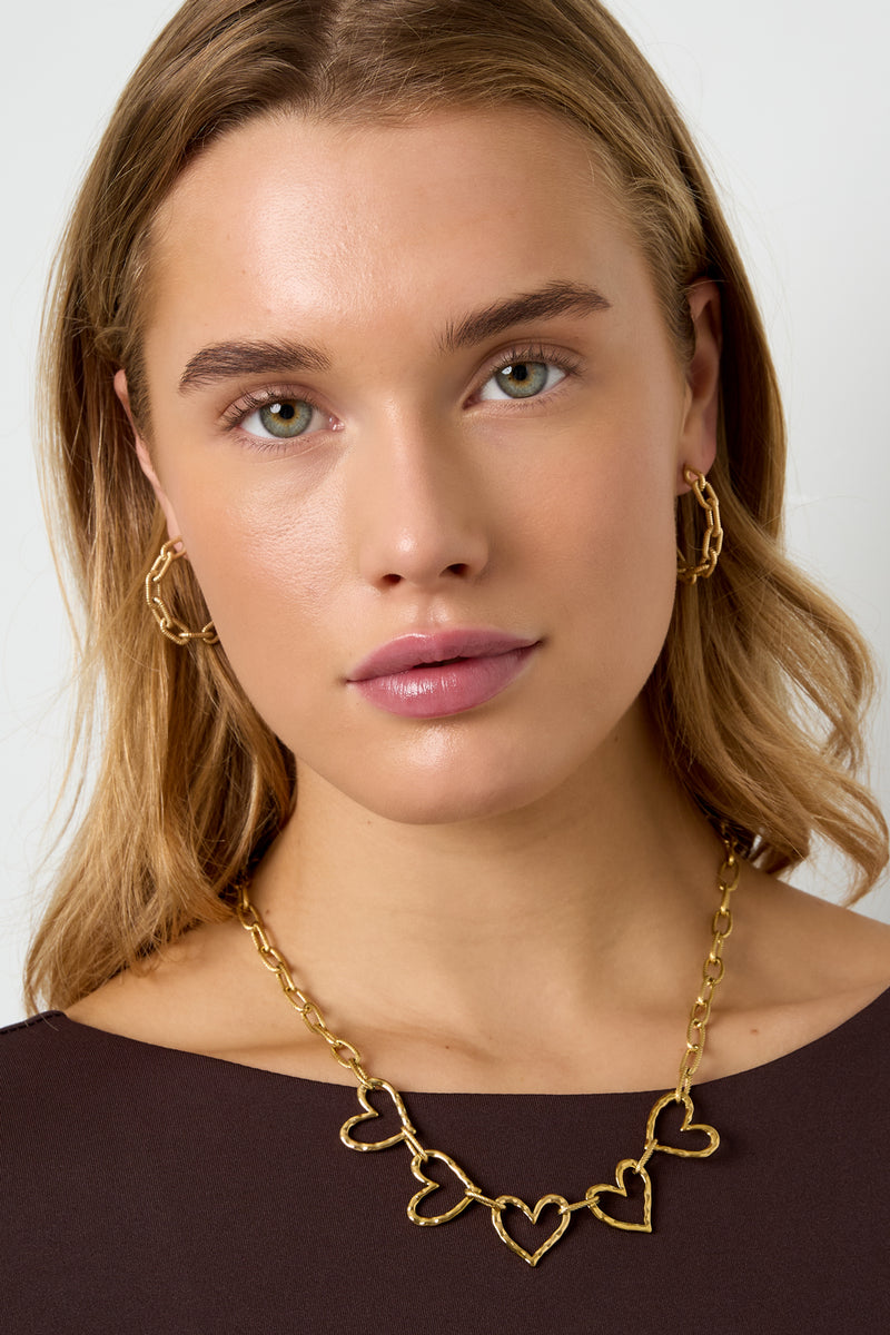 Chain hoop earrings circle