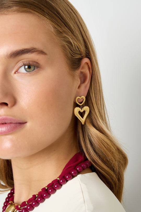 Drop earrings heart