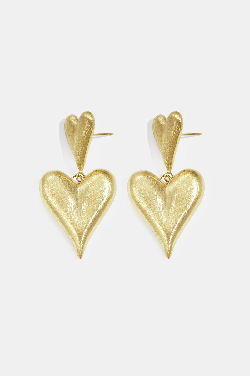 Double heart earrings