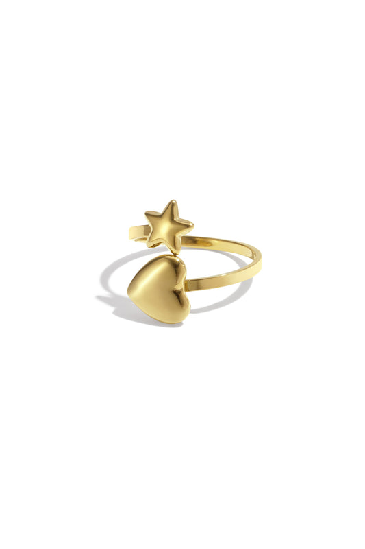 Ring with heart and star - Women's jewelry/Rings/Minimalist Rings